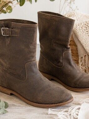 J.Crew Distressed Leather Moto Boots Size 7